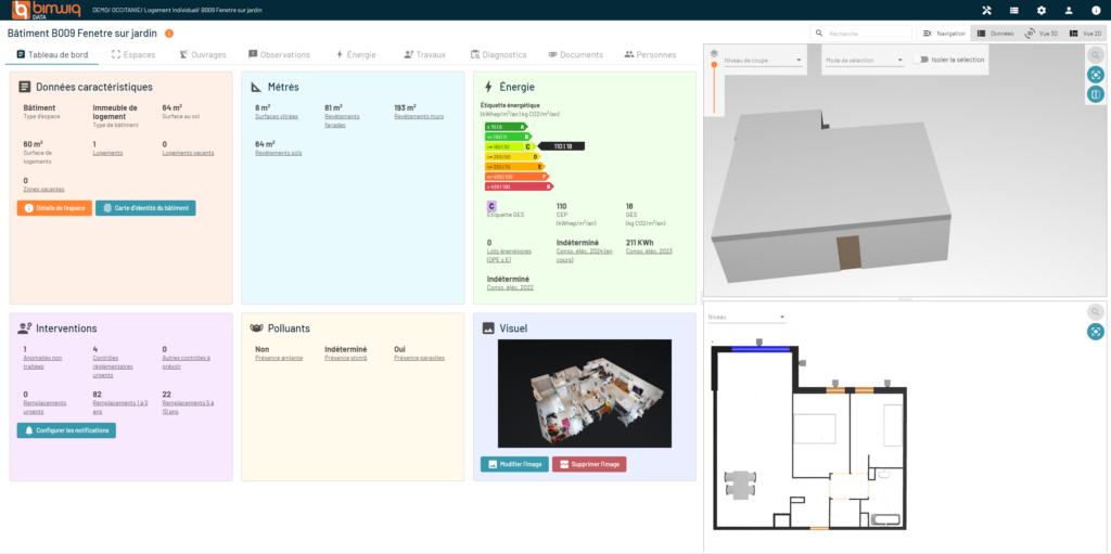 Importez votre maquette et exploitez les informations sur bimwiq DATA